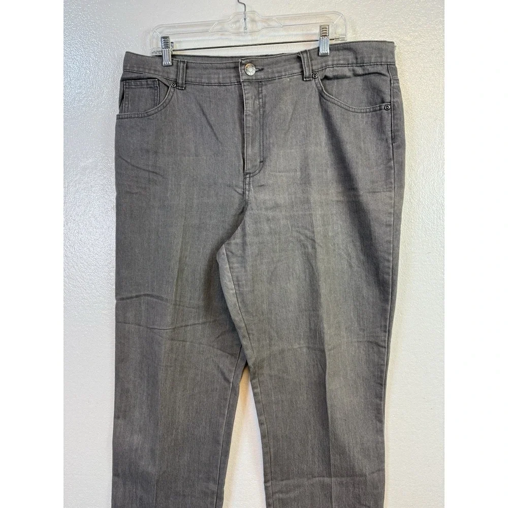 Basic Editions Womens Classic Fit Jeans‎ Size 18 Gray Straight Stretch Denim